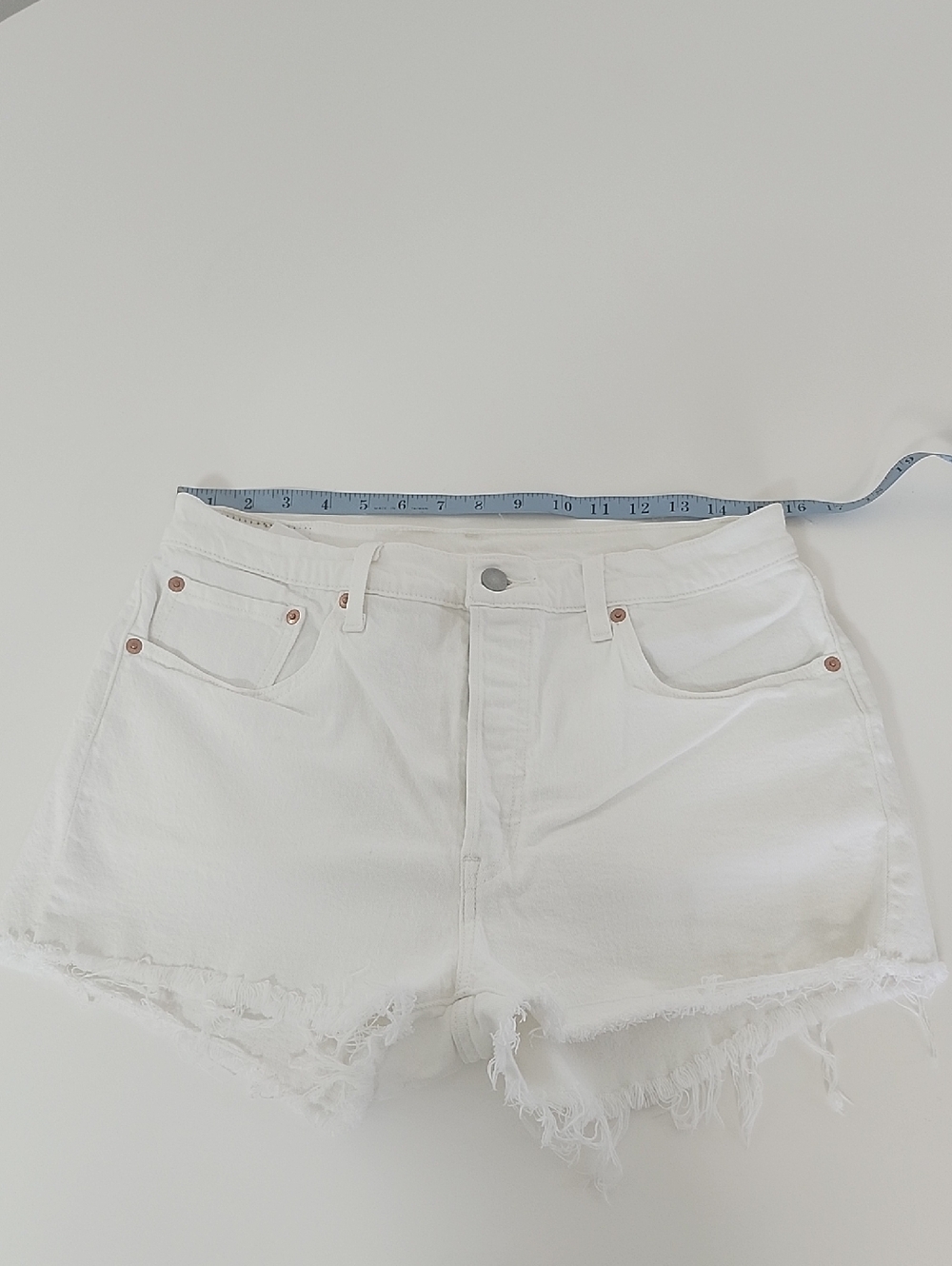 Levi's 501 White Denim Shorts